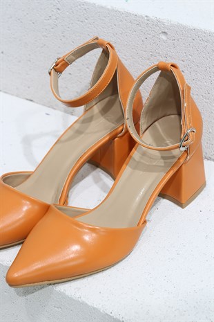 Amor Orange Mat Topuklu Ayakkkabı