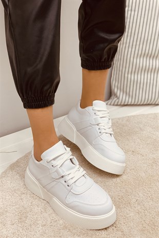 Norvey Beyaz Bayan Spor Ayakkabı Sneakers