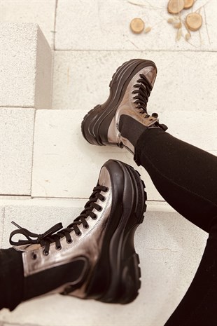 Saanvi Platin Siyah Taban 5 Yükseklik Ortopedik Iç Taban Spor Ayakkabı  Sneakers
